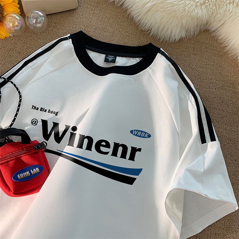 量大优供抖音视频 支持得物品质配合二开 美式三条杠短袖t恤ZD276图片