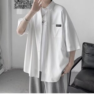 潮流新款ins男衬衫夏日系文艺流行潮五分袖百搭标准218-8CSC11P30图片