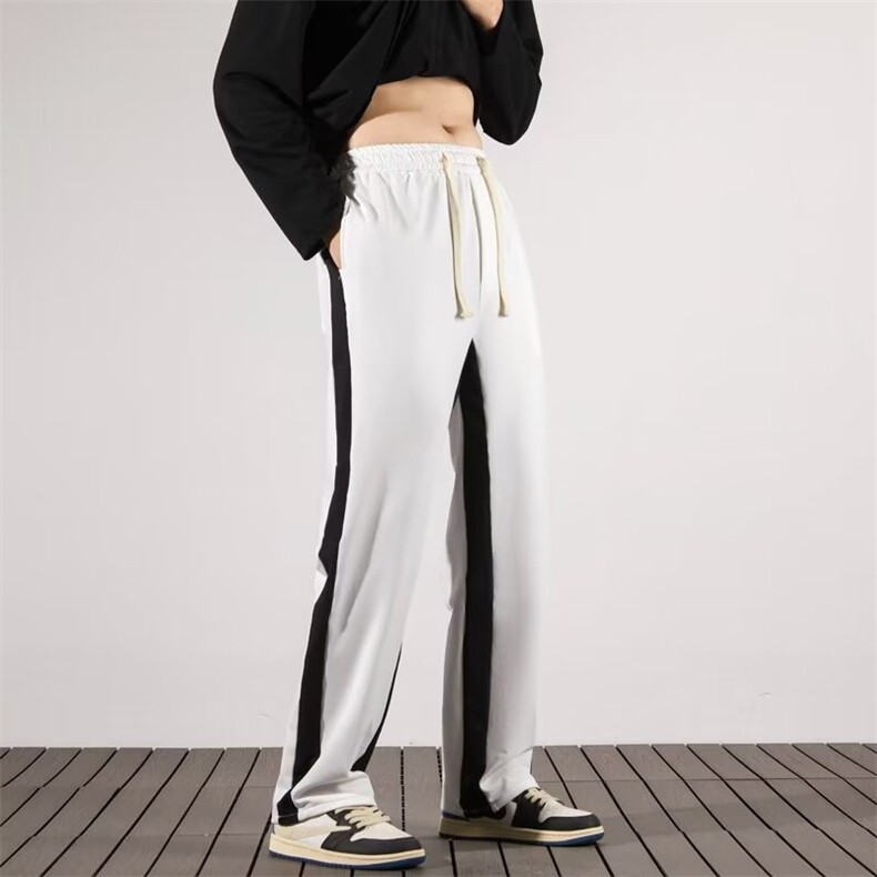 男款薄款黑白色阔腿宽松百搭运动裤男生直筒休闲长裤VS031/P44，女装休闲裤，星座506