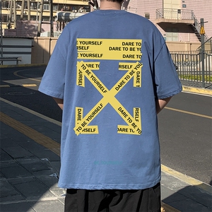 DX17127-P20 纯棉短袖t恤男大码半袖打底衫宽松体恤衫 港风图片