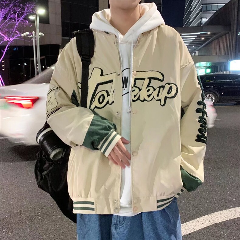 潮流夹克潮男春季棒球服植绒刺绣外套W2051P57,男装夹克,星座1116-2
