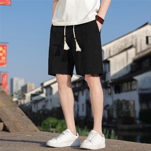 夏季棉麻男士风休闲裤短裤男装五分男装复古A266-1-KZ883-P40图片