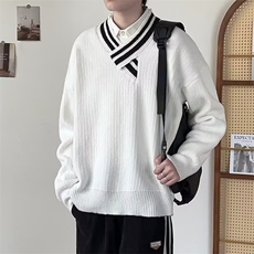 长袖常规潮牌小众v领设计针织毛衣休闲秋冬季纯色V领MY839/P48，男装针织衫/毛衣，星座506