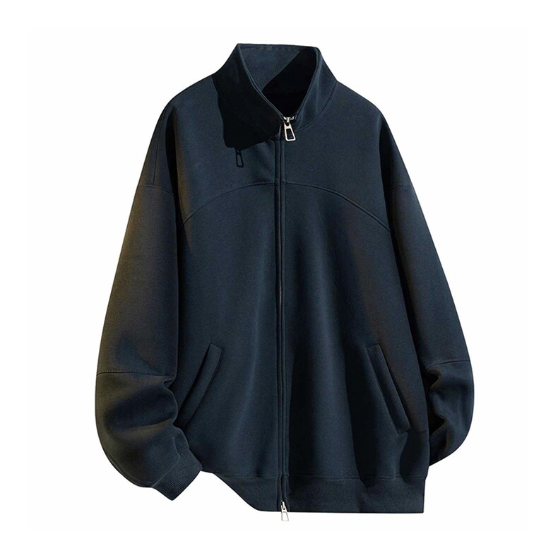 抖音得物高品质秋冬美式高街重磅结构纹理立领卫衣夹克外套XS105，男装夹克，电商A486-1