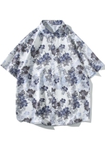 精品花衬衫大码男短袖夏季痞帅休闲上衣服外套翻领衬衣A012/P35，男装衬衫，电商A012