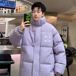 ！2023冬季新款男士立领棉衣简约字母印花棉服外套MY122P70图片