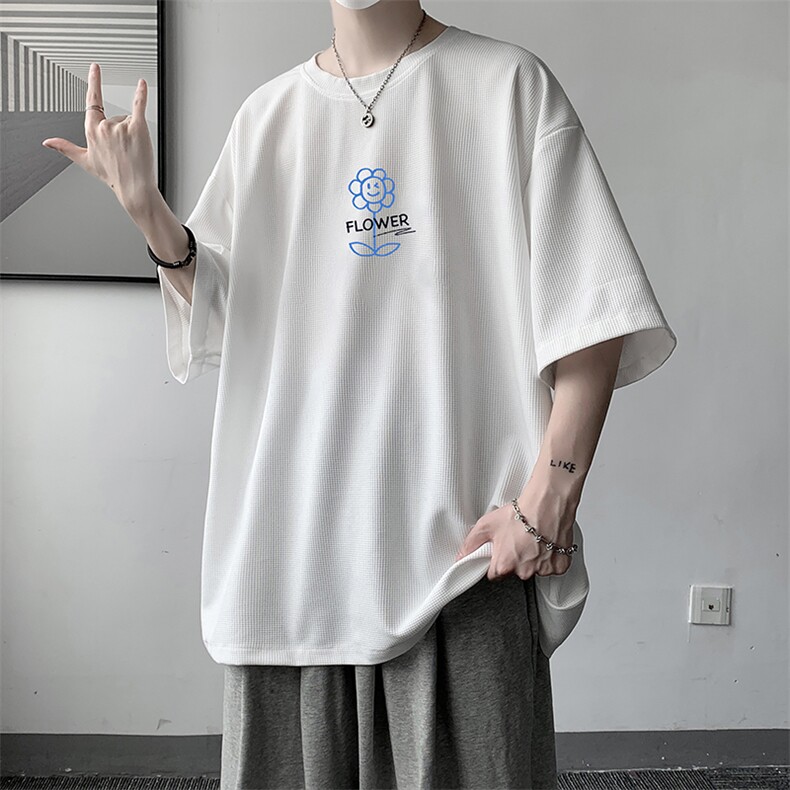 华夫格t恤男短袖男大码五分袖大皂风HT73274-P22,男装T恤,电商A040