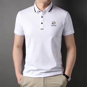 保罗t恤半袖衬衫领Polo衫男士短袖2023新款夏季翻领中年衣服体恤图片