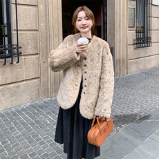 现货新款皮毛一体外套2C0958955P215K318，女装毛呢外套，2C095
