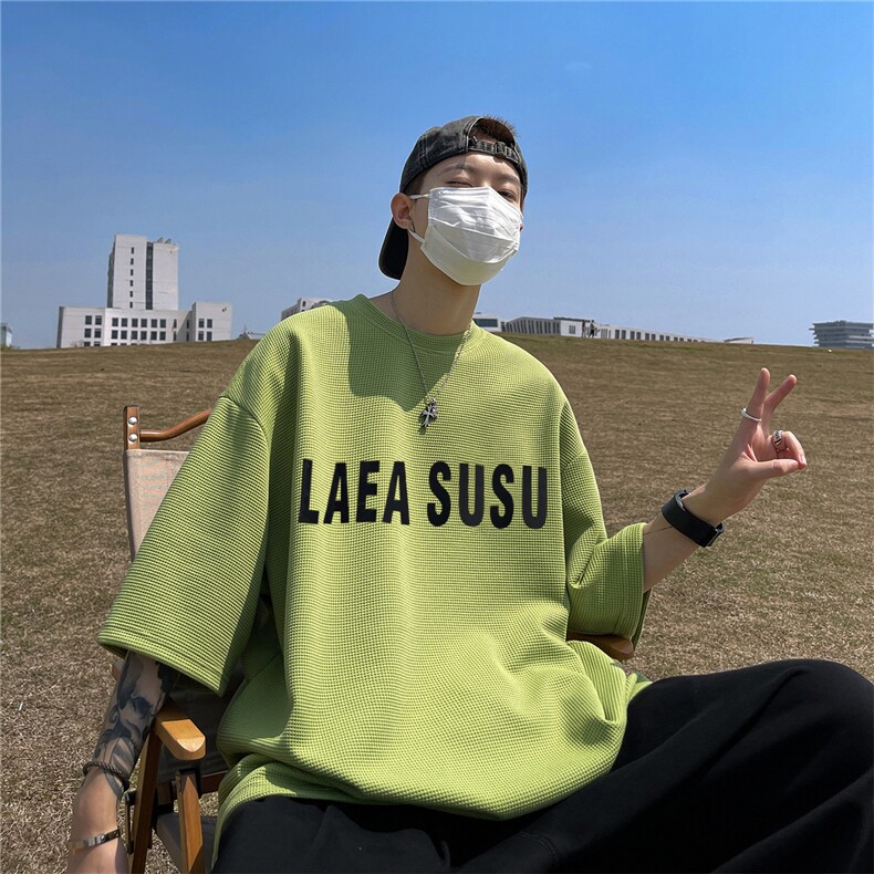 华夫格短袖直播高品质重磅220克LAEA厚板印花HT3101-P20,男装T恤,星座508（原C305）