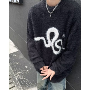 针织衫男女韩版潮流提花宽松百搭帅保暖2024冬季ins毛衣MZ573-P53图片