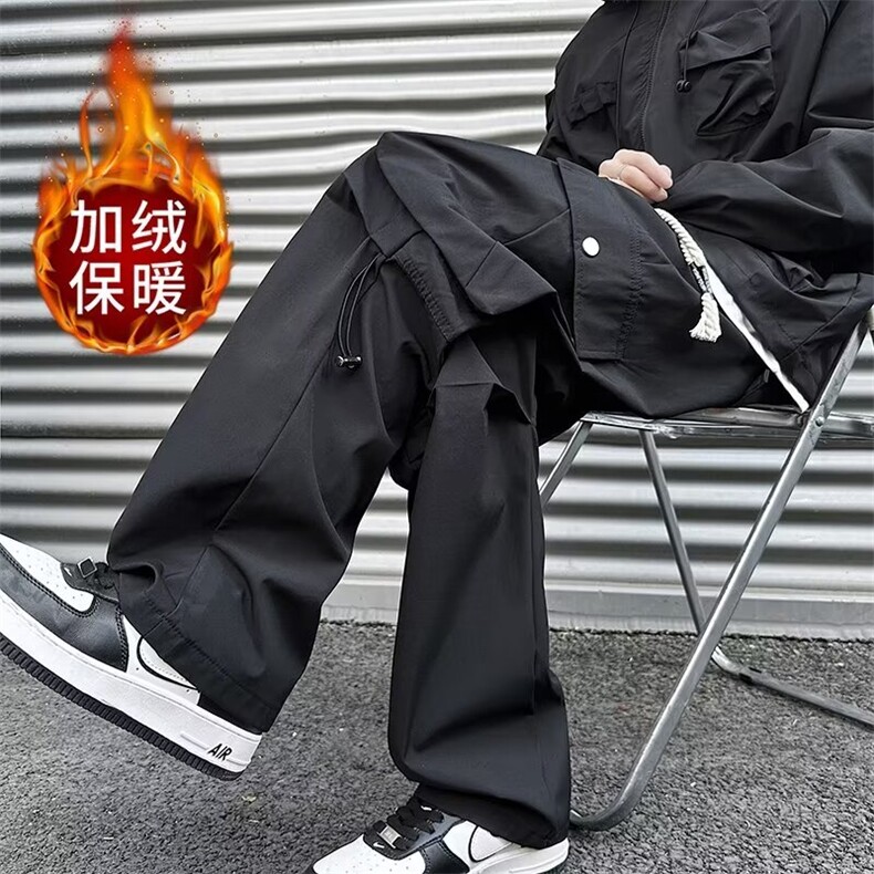 加绒裤子港风潮牌时尚气质新款慵懒休闲帅气潮流流行1611P45,男装休闲裤,星座410-2