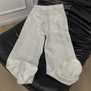 xz905-Z094#特P38 美式高街宽松阔腿牛仔裤图片