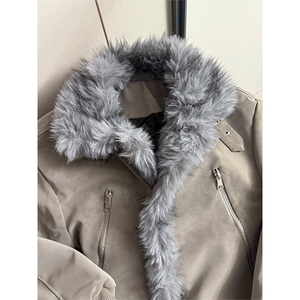 1506-1/M82451/P108冬季座山雕连帽毛领棉衣男女宽松保暖夹克棉服图片