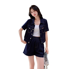 现货！牛仔短袖短裤休闲套装两件套2C133-9005-P135-K188，女装套装/套裙，2C133