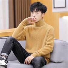 Y8168冬季仿貂毛毛衣男士貂绒新款韩版潮流打底针织衫，男装针织衫/毛衣，电商D310（原电商305）