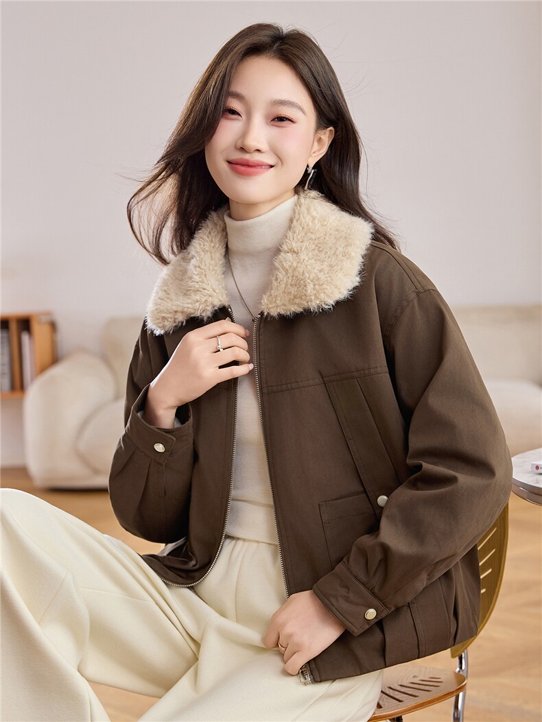 现货2025新款冬季加绒棉衣保暖派克服,女装棉衣/棉服,悦祺