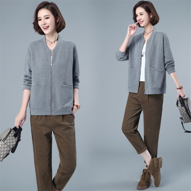 2023年秋季新款潮韩版休闲百搭套装女时尚气质两件套装裤子棉春秋，女装套装/套裙，简韵佳