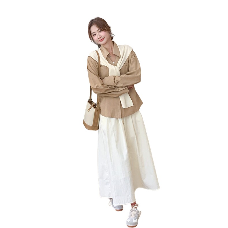 秋装四件套（披肩+衬衫+裙子+皮带）B191-1153-P155K208,女装套装/套裙,浙宝210（原浙宝191）