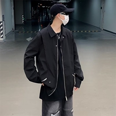 夹克男韩版潮流纯色高街帅气2023秋冬季新款ins宽松外套W5209-P62，男装夹克，星座412-3