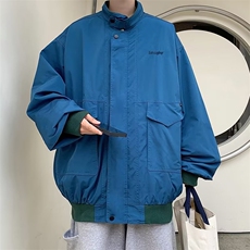 日系复古工装夹克立领机能秋季宽松情侣百搭冲锋衣外套W6241-P55，男装夹克，星座512-2