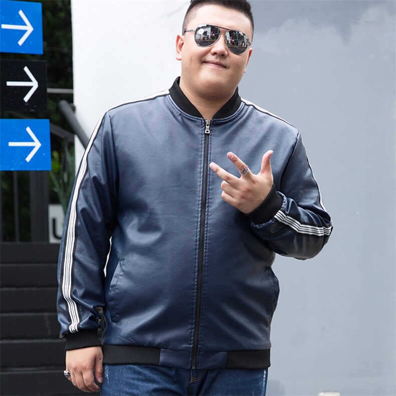 男加肥加大码棒球领皮衣夹克衫5032-1_309-P80,男装皮衣,星座1516-1