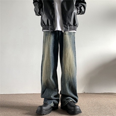 xz905-2-Z023##P65-（控98）扎花工艺高街美式水洗牛仔裤，男装牛仔裤，星座905-2