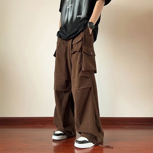 工装休闲裤男士口袋高街帅直通2024春季新款ins宽松长裤K5031-P56图片