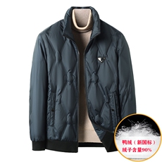 羽绒服外套立领上衣加厚保暖冬季新款中年男士休闲装QS3375-P180，男装羽绒服，星座1105-3