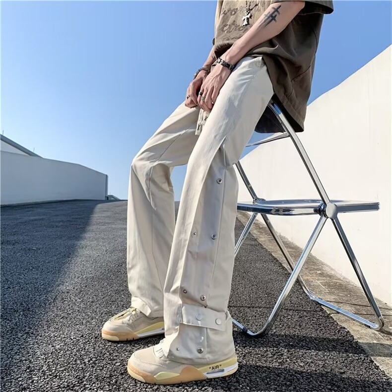 工装裤男冬季ins潮牌高街设计感休闲裤直筒拖地裤K0490-P38,男装休闲裤,星座308B-1