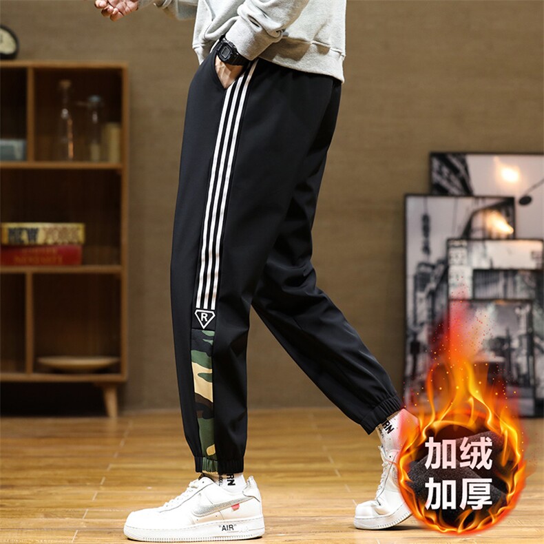 秋冬新款梭织男裤百搭设计感加绒港风休闲裤束脚裤K223H-P45,男装卫衣,星座717