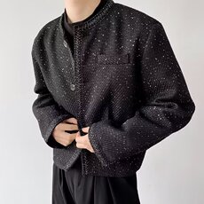痞帅高级感小香风无领韩版夹克外套男女oversize春秋JW093，男装夹克，星座1116A（原606A-3）