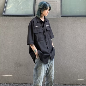夏季新款衬衫潮流慵懒男方领衬衫G13P35图片
