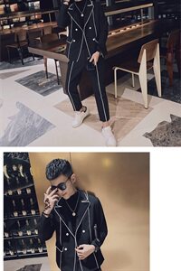 社会风小伙休闲修身商务西装西裤西服韩版两件套装D803-P165控205图片