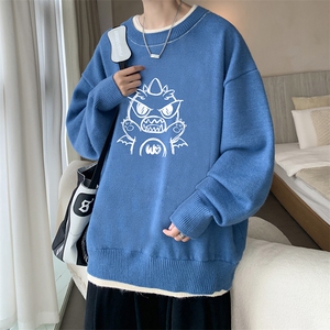 假两件毛衣男大码加绒针织衫男毛线衣M80361-P55 加绒P70图片