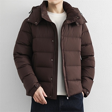 025冬季90白鸭绒保暖羽绒服男连帽休闲纯色御寒上衣百搭外套，男装羽绒服，星座914