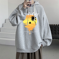 连帽卫衣男大码运动服帽衫外套WY2266-P35加绒款-P40，男装卫衣，电商A040