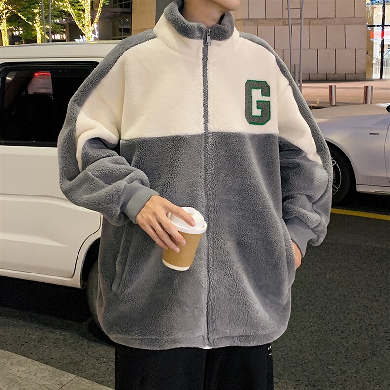 2024冬款港风潮加绒立领棉衣羊羔绒简约外套男女923-P110控价158,男装棉衣,电商A441-1