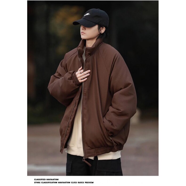 秋冬季加厚宽松简约立领棉服日系复古高级感外套女生棉衣DT03P75,男装棉衣,星座1013-5