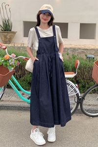 小清新韩系牛仔背带裤女夏2024新款美式高级感爆款阔腿裤连体裤图片