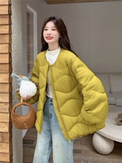 2025年冬季羽绒服短款针织袖90白鸭绒RF2C290-6889#-P385-K548，女装羽绒服，蝶眷