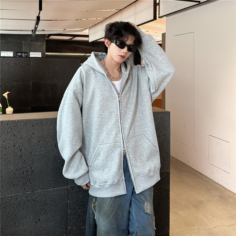 2024秋冬新款港风卫衣重磅连帽开衫休闲美式外套D328-KS001-P52,女装短外套,电商D328