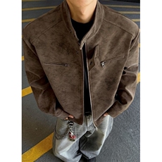 扎染正肩皮衣外套男款春秋立领哈灵顿夹克美式复古棒球服J762，男装夹克，星座1116A（原606A-3）