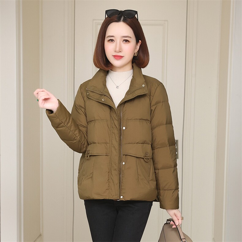 短款羽绒服小个子2023年新款冬装时尚立领加厚保暖面包服短外套，女装短外套，玛其路