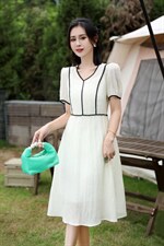 夏季连衣裙，泡泡纱系列款，女装连衣裙，雪飞诗