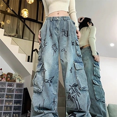 DN1005-P65美式重工牛仔裤男高街宽松机能潮牌工装裤-网图现货，男装牛仔裤，星座603-2
