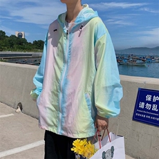 港风潮牌宽松休闲渐变防晒服夏季潮流夹克大码薄款外套W1040-P35，男装夹克，星座512-2