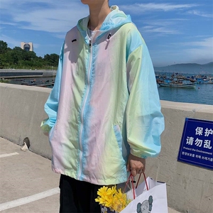 港风潮牌宽松休闲渐变防晒服夏季潮流夹克大码薄款外套 W1040-P35图片