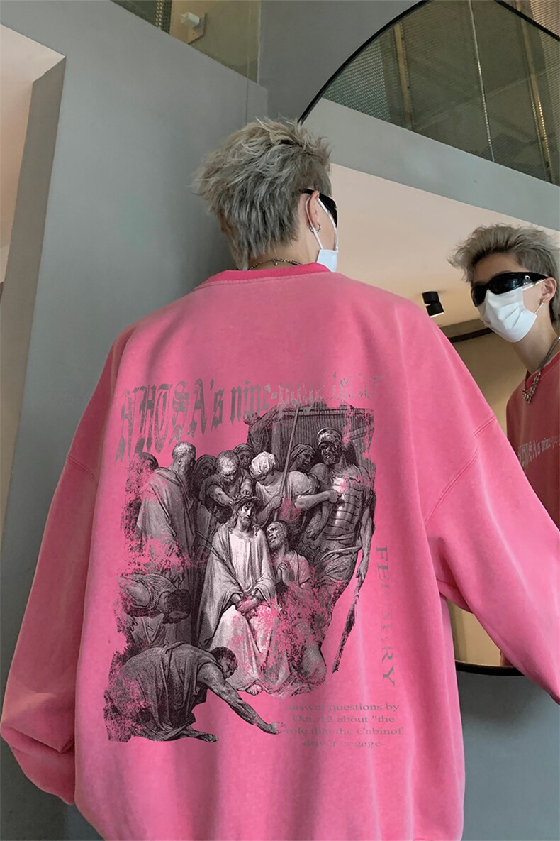 男装卫衣美式复古宽松长袖t恤水洗做旧体恤XZ514-2-SX2223-P58,男装T恤,星座514-2(原B239)