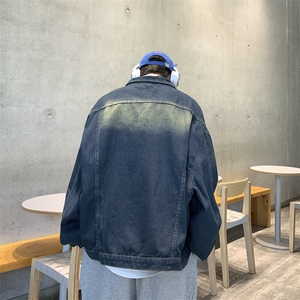 日系春秋设计感撞色牛仔外套男美式宽松休闲工装夹克潮JK1007-P60图片